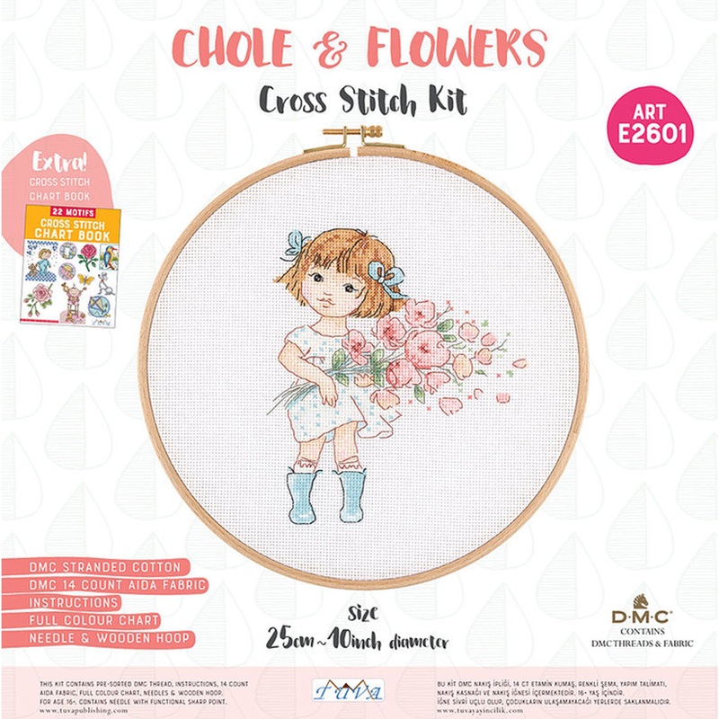 Tuva Cross Stitch Kit, Chole & Flowers – E2601