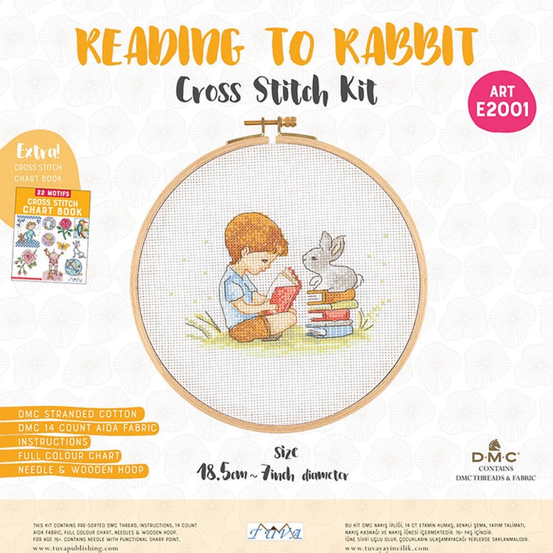 Tuva Cross Stitch Kit, Reading to Rabbit – E2001