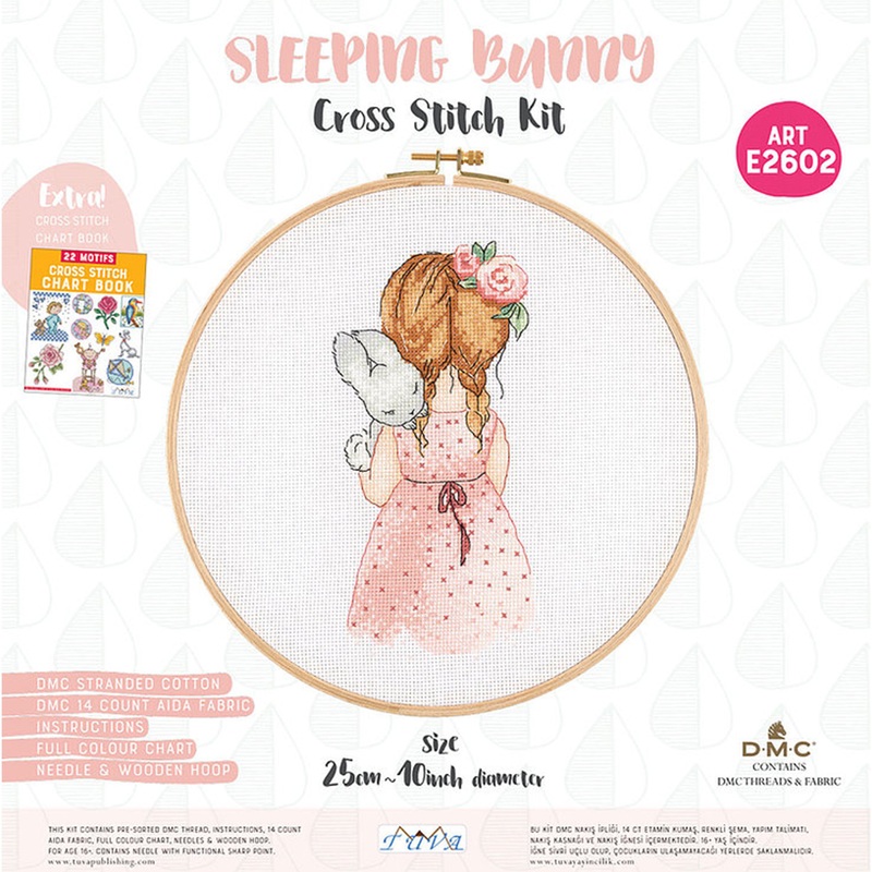 Tuva Cross Stitch Kit, Sleeping Bunny – E2602