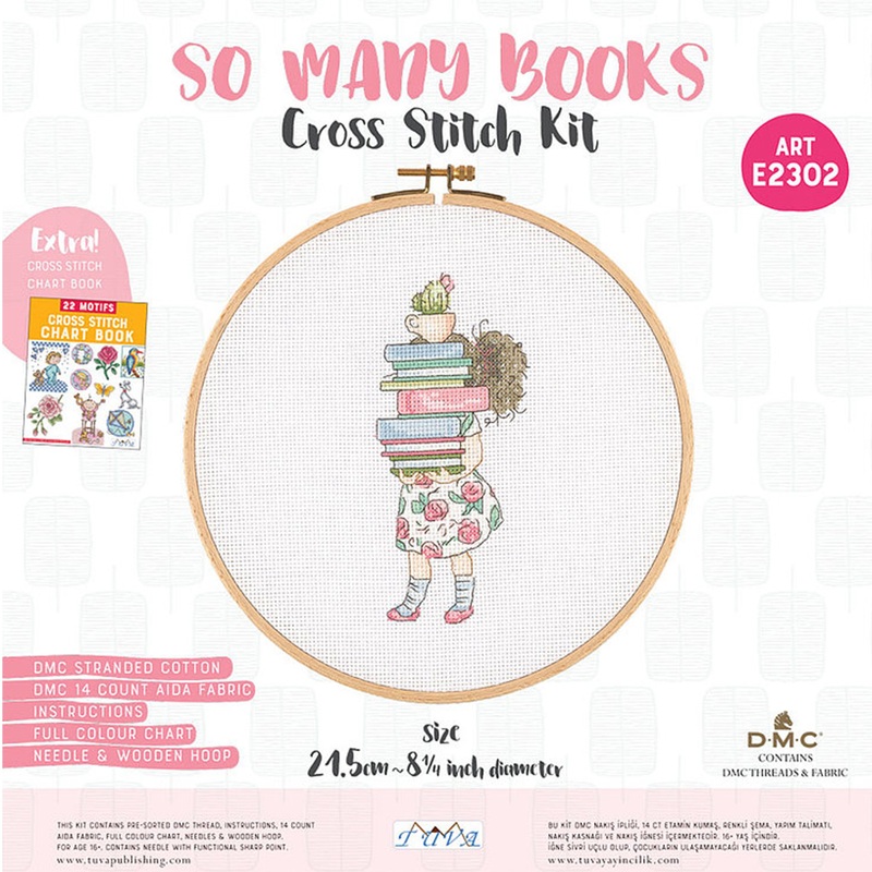 Tuva Cross Stitch Kit, So Many Books – E2302