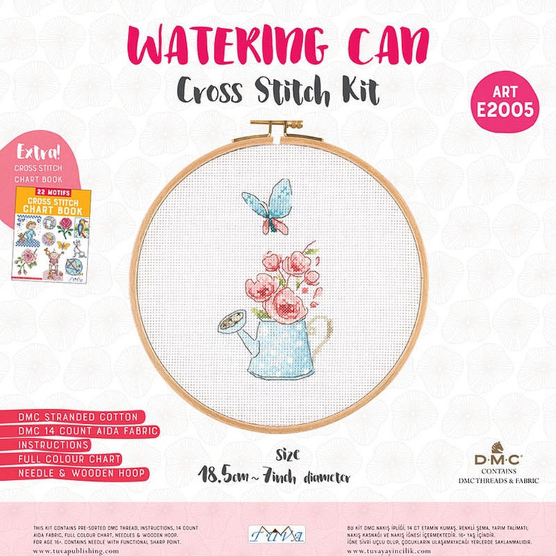 Tuva Cross Stitch Kit, Watering Can – E2005