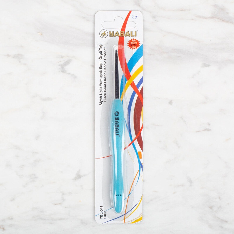 Yabal Black Tip Soft Handle 2.5mm Crochet Hook, Turqouise – YBL – 041