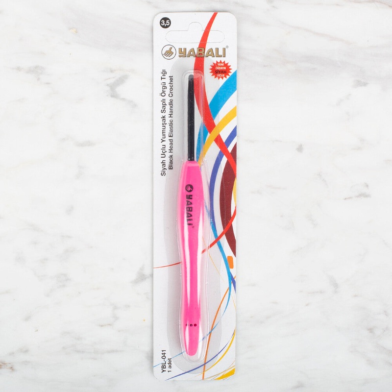 Yabal Black Tip Soft Handle 3.5mm Crochet Hook, Pink – YBL – 041