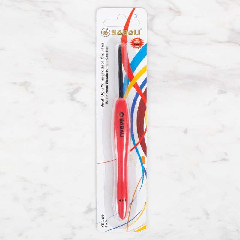 Yabal Black Tip Soft Handle 3mm Crochet Hook, Red – YBL – 041
