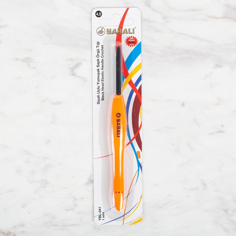 Yabal Black Tip Soft Handle 4.5mm Crochet Hook, Orange – YBL – 041