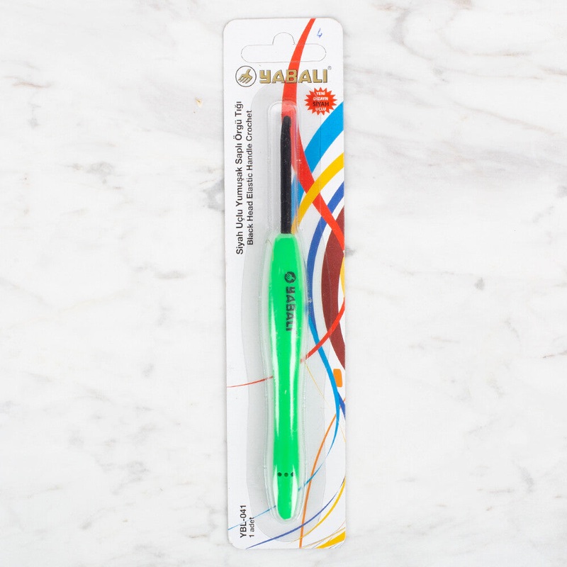 Yabal Black Tip Soft Handle 4mm Crochet Hook, Green – YBL – 041