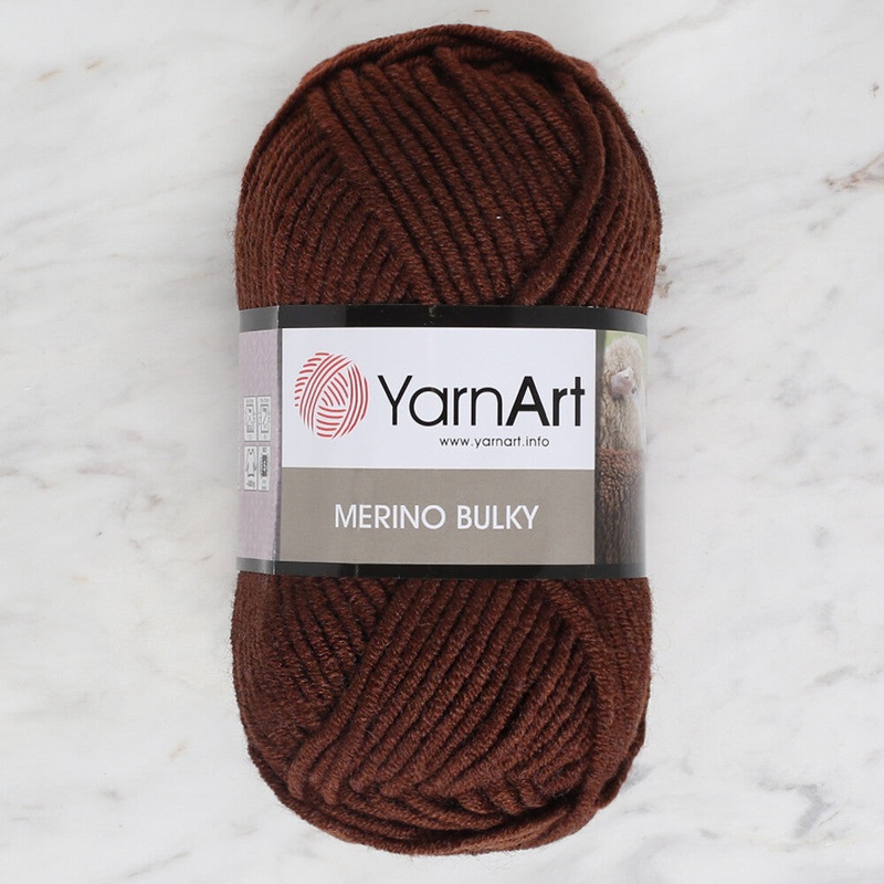 YarnArt Merino Bulky Yarn, Dark Brown – 3067