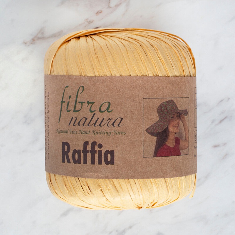 Fibra Natura 40 g Raffia Paper Yarn, Yellow – 116-21