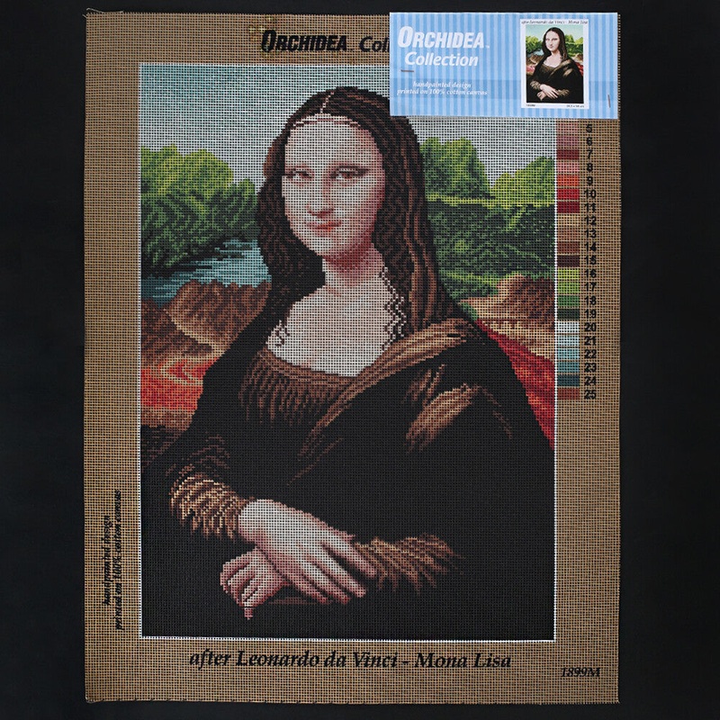 Orchidea 38,5×54 cm Leonaro Da Vinci – Mona Lisa Printed Gobelin 1899M