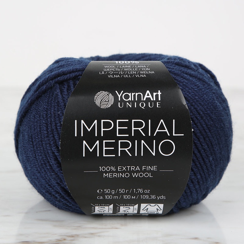 YarnArt IMPERIAL MERINO Knitting Yarn, Navy Blue – 3343