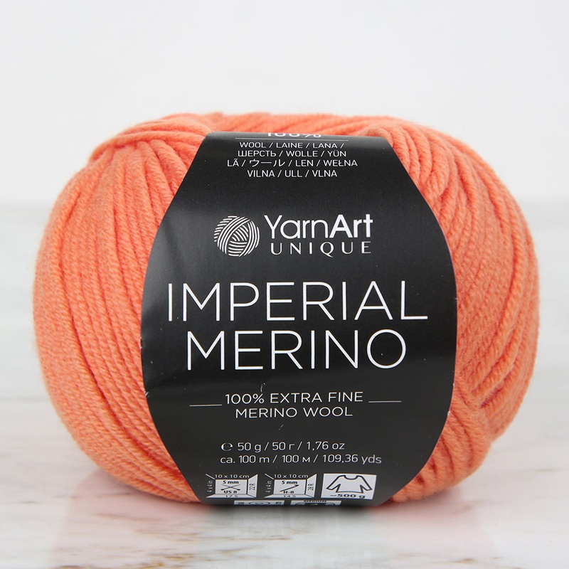 YarnArt IMPERIAL MERINO Knitting Yarn, Orange – 3316