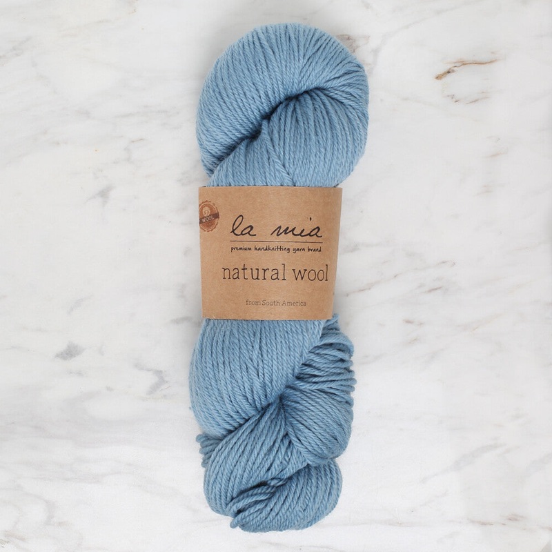 La Mia Natural Wool Knitting Yarn, Blue – L204