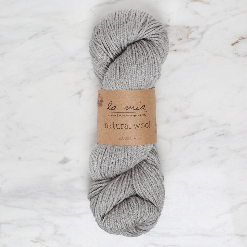 La Mia Natural Wool Knitting Yarn, Grey – L946
