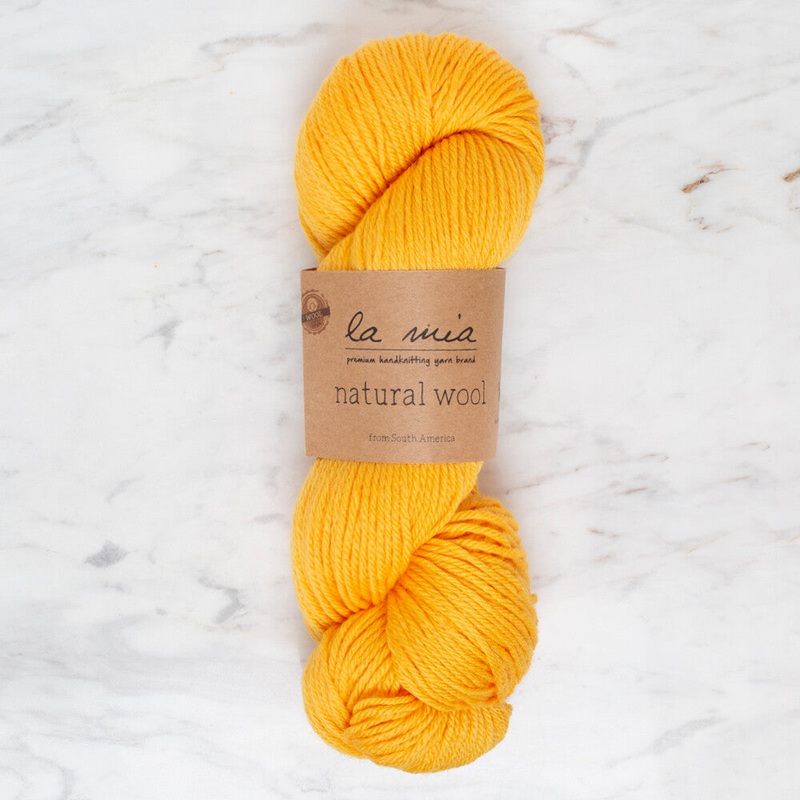 La Mia Natural Wool Knitting Yarn, Yellow – L877