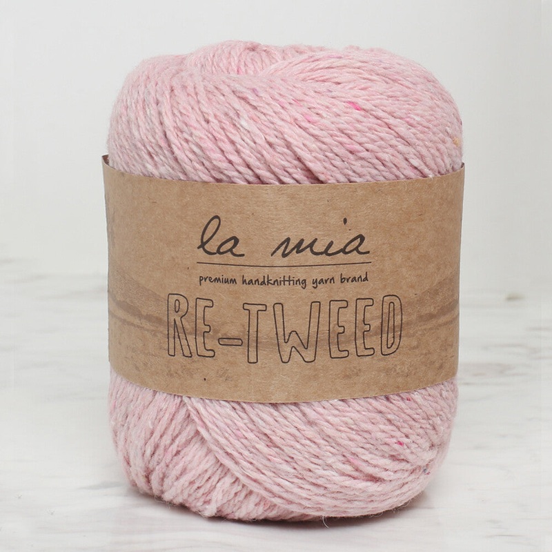 La Mia Re-Tweed Melange Yarn, Light Pink – L101