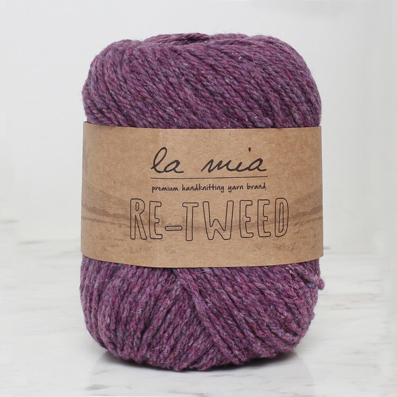 La Mia Re-Tweed Melange Yarn, Purple – L143