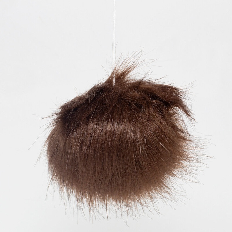 Loren Faux Pom Pom, Dark Brown