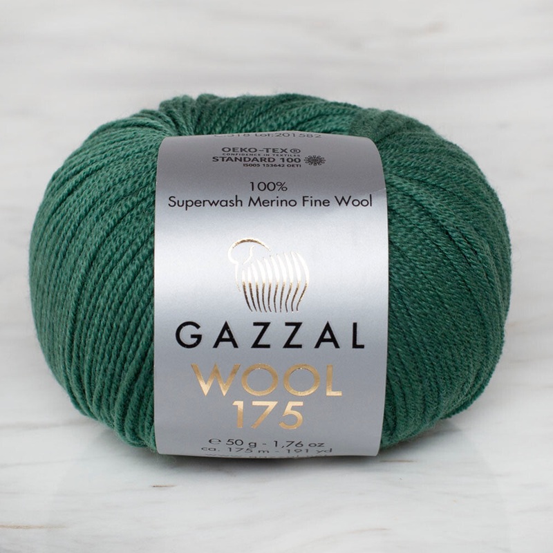 Gazzal Wool 175 50 Gr Yarn, Green – 318