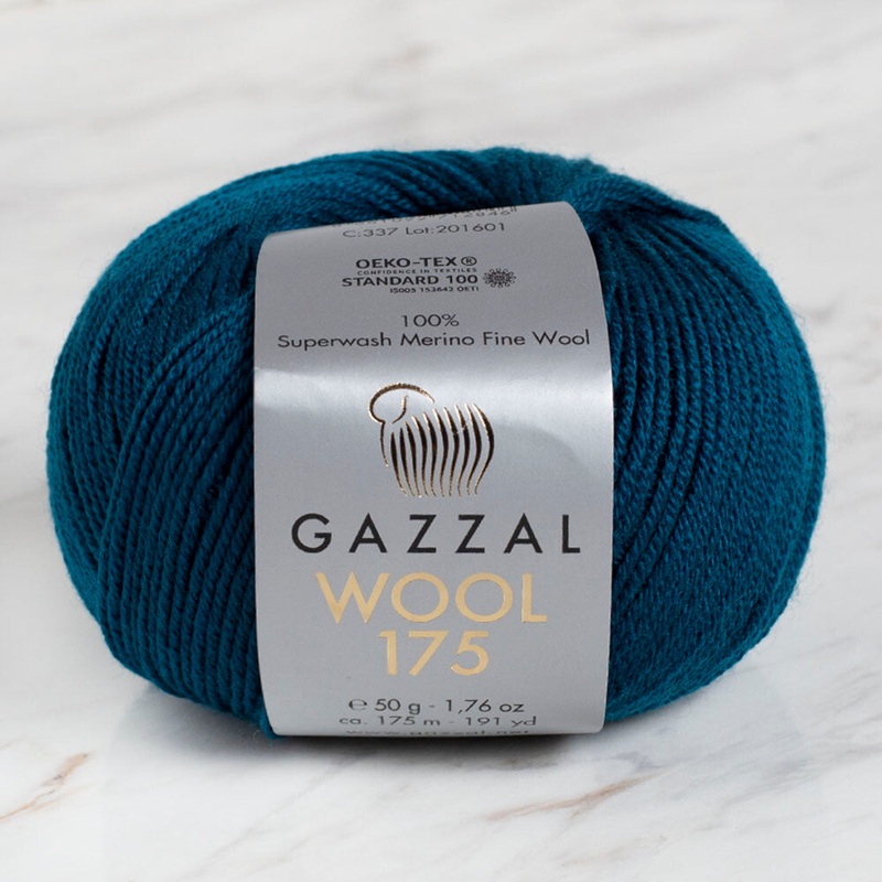 Gazzal Wool 175 50 Gr Yarn, Petrol Blue – 337
