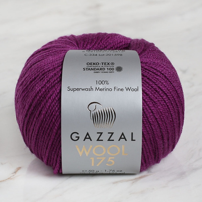 Gazzal Wool 175 50 Gr Yarn, Purple – 334