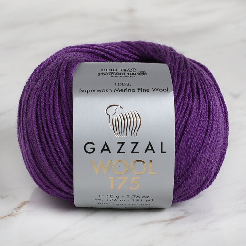 Gazzal Wool 175 50 Gr Yarn, Purple – 335