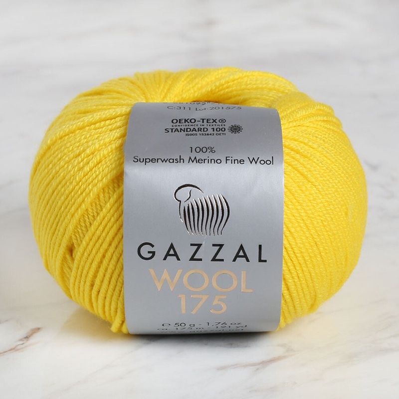 Gazzal Wool 175 50 Gr Yarn, Yellow – 311