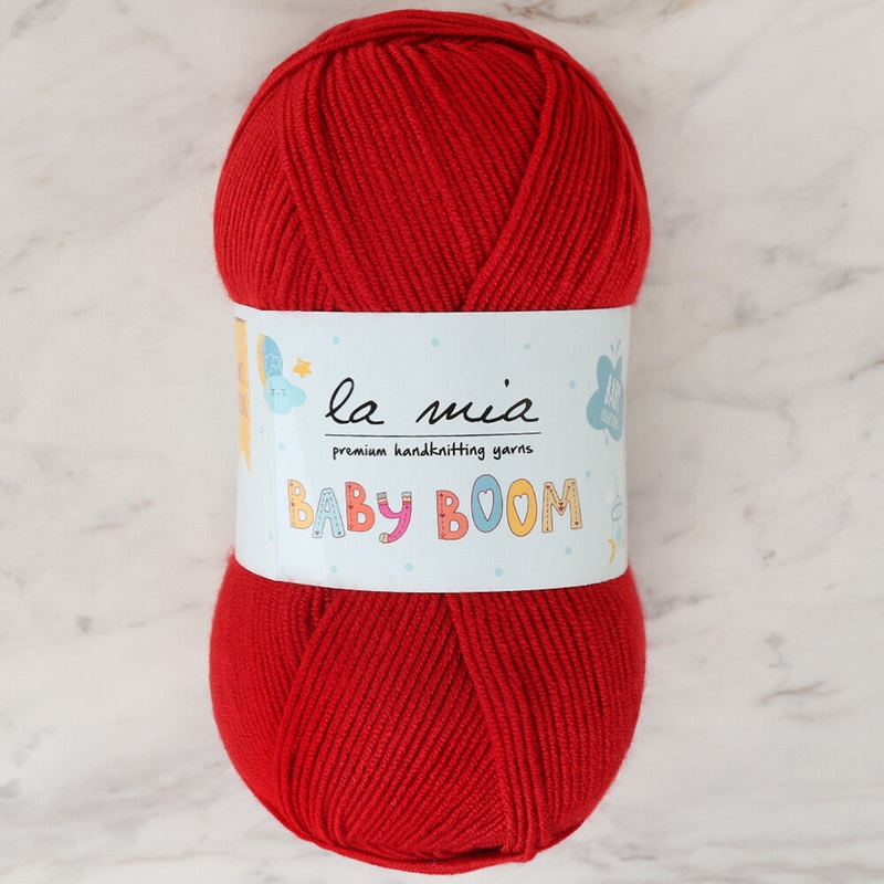 La Mia Baby Boom Knitting Yarn, Dark Red – 136