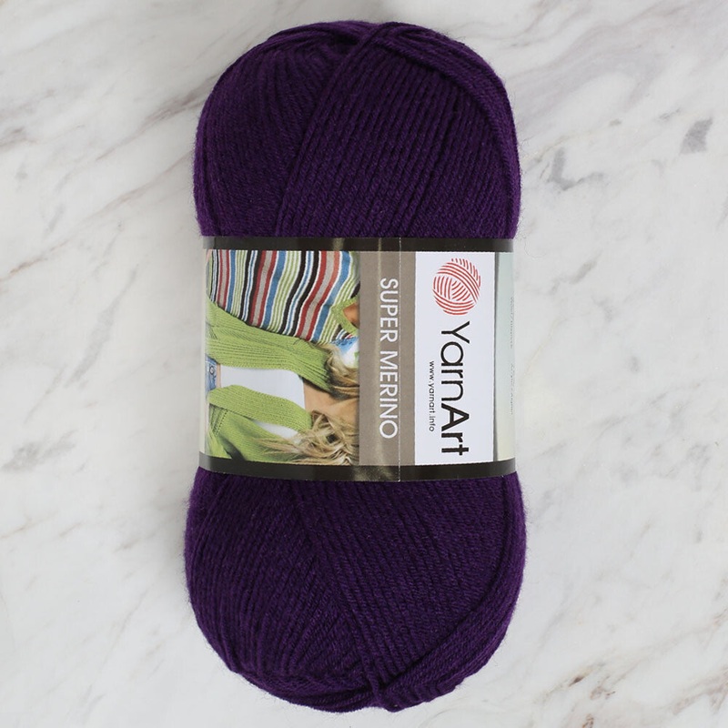 Yarnart Super Merino Yarn, Aubergine – 188