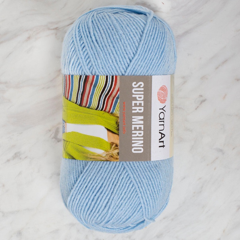 Yarnart Super Merino Yarn, Baby Blue – 215