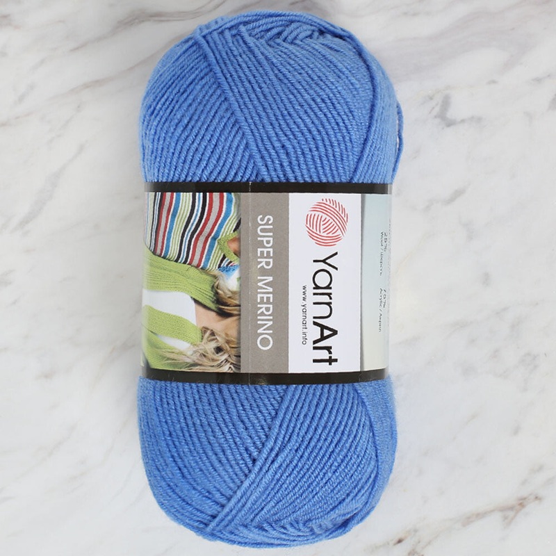 Yarnart Super Merino Yarn, Blue – 1256