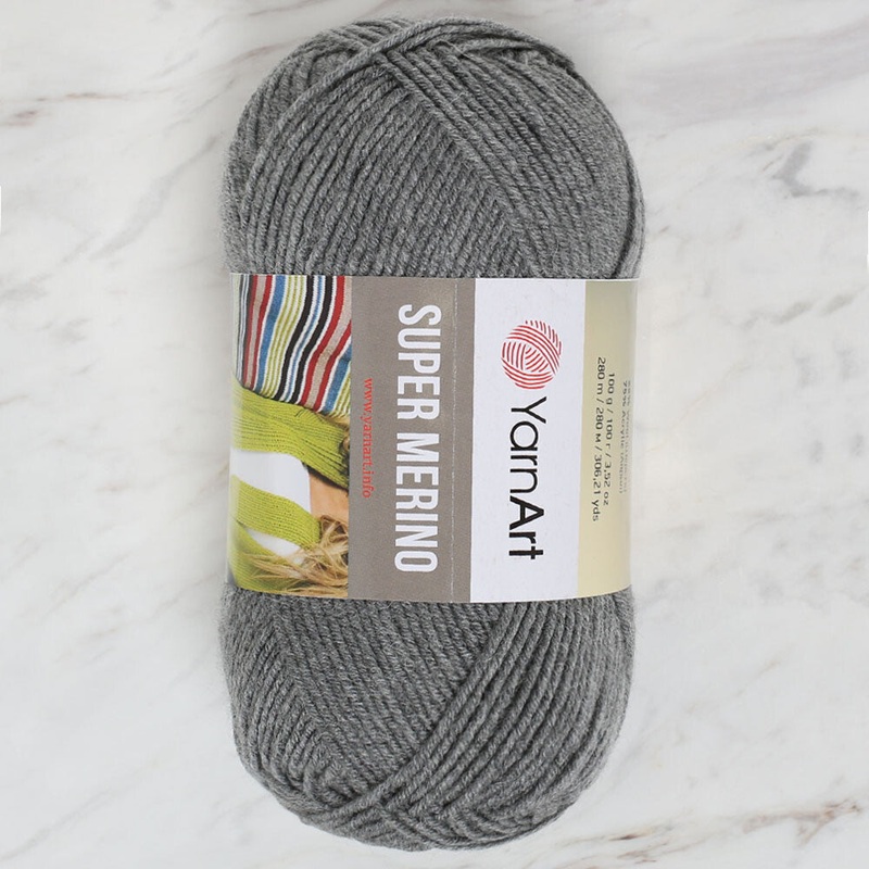 Yarnart Super Merino Yarn, Grey – 194