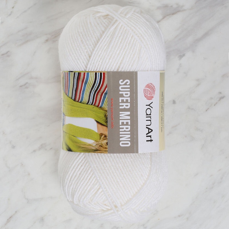 Yarnart Super Merino Yarn, Light Cream – 208