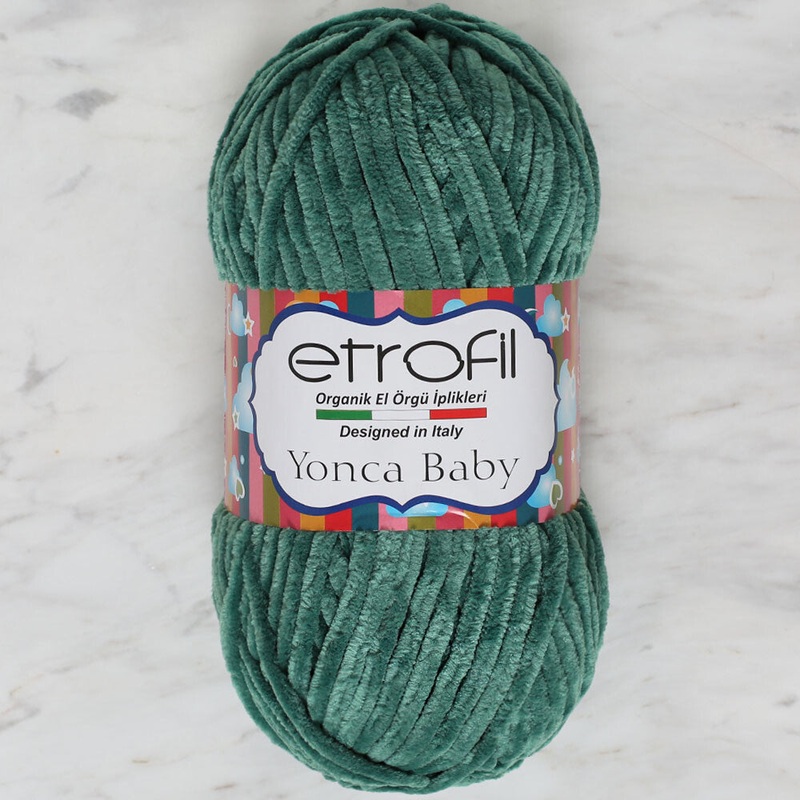 Etrofil Yonca Chenille Yarn, Green – 70476
