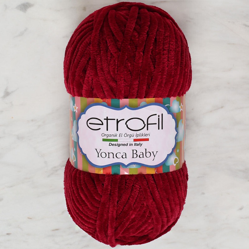 Etrofil Yonca Chenille Yarn, Plum – 70344