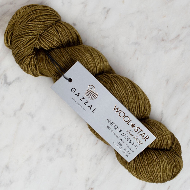Gazzal Wool Star Yarn, Green – 3813