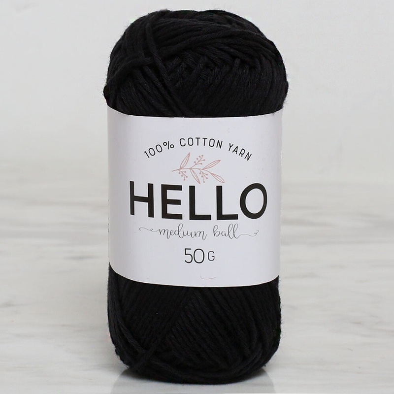 Hello Knitting Yarn, Black – 160