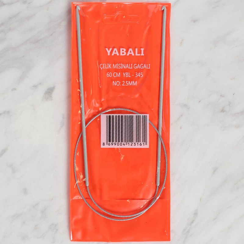 Yabal 2.5mm 60 cm Steel Cable Tunisian/Afghan Knitting Needle – YBL – 345