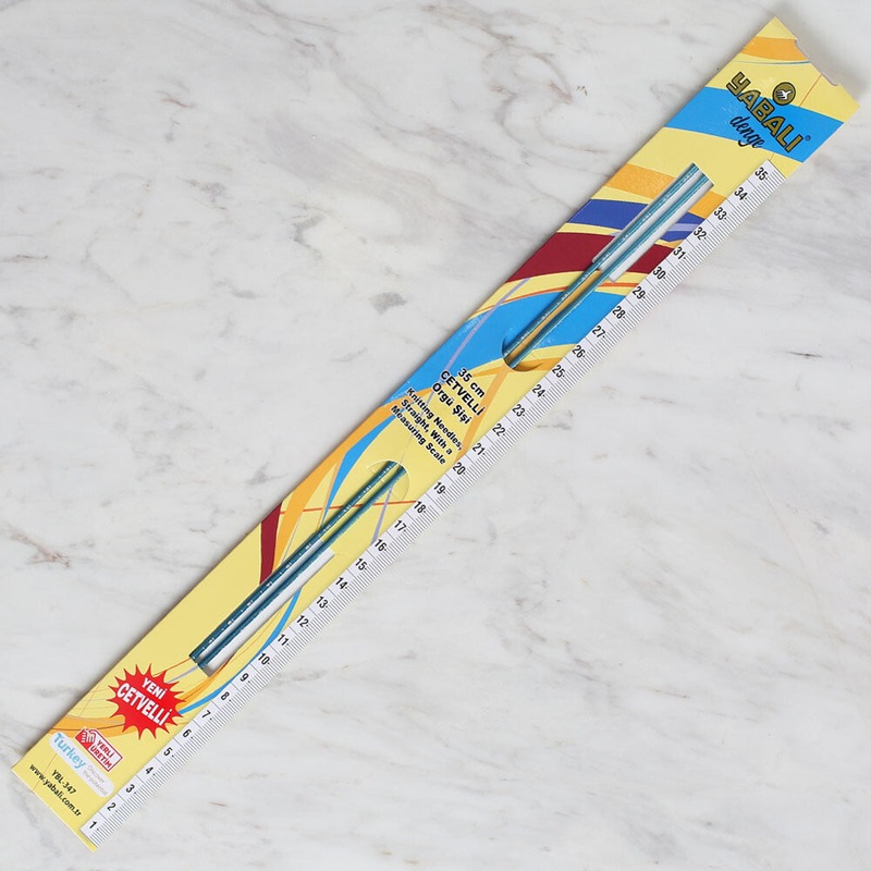 Yabal 3mm 35 cm Knitting Needle with Measure, Blue – YBL-347