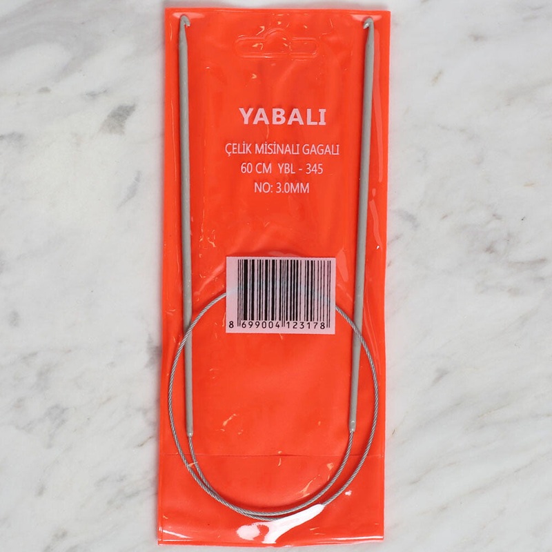 Yabal 3mm 60 cm Steel Cable Tunisian/Afghan Knitting Needle – YBL – 345