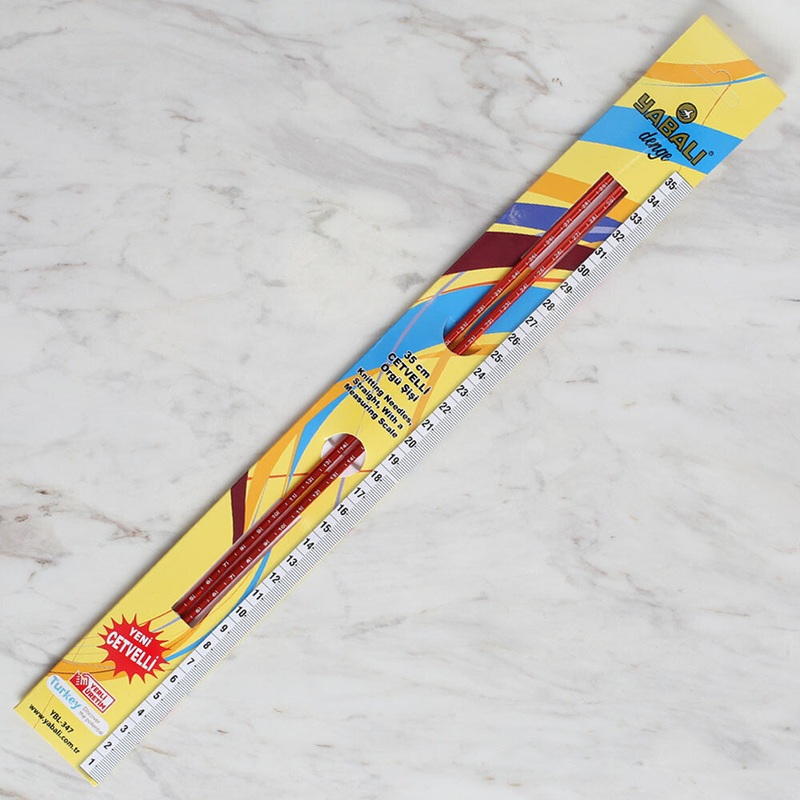 Yabal 4.5mm 35 cm Knitting Needle with Measure, Red – YBL-347