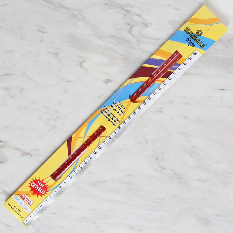 Yabal 4mm 35 cm Knitting Needle with Measure, Red – YBL-347