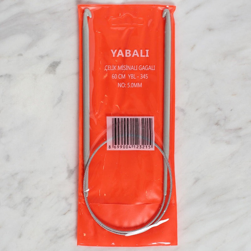 Yabal 5mm 60 cm Steel Cable Tunisian/Afghan Knitting Needle – YBL – 345