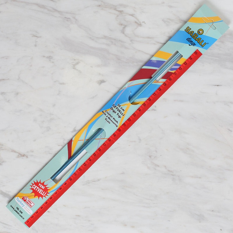 Yabal 6mm 35 cm Crochet Hook with Measure, Blue – YBL-348