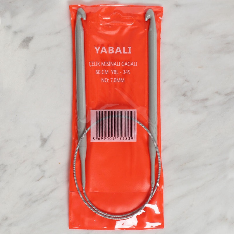 Yabal 7mm 60 cm Steel Cable Tunisian/Afghan Knitting Needle – YBL – 345