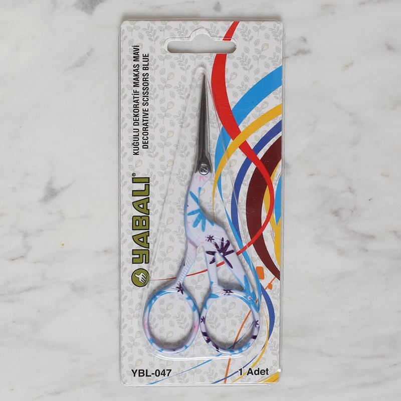 Yabal Swan Shaped Decorative Embroidery Scissors, Blue -YBL-047