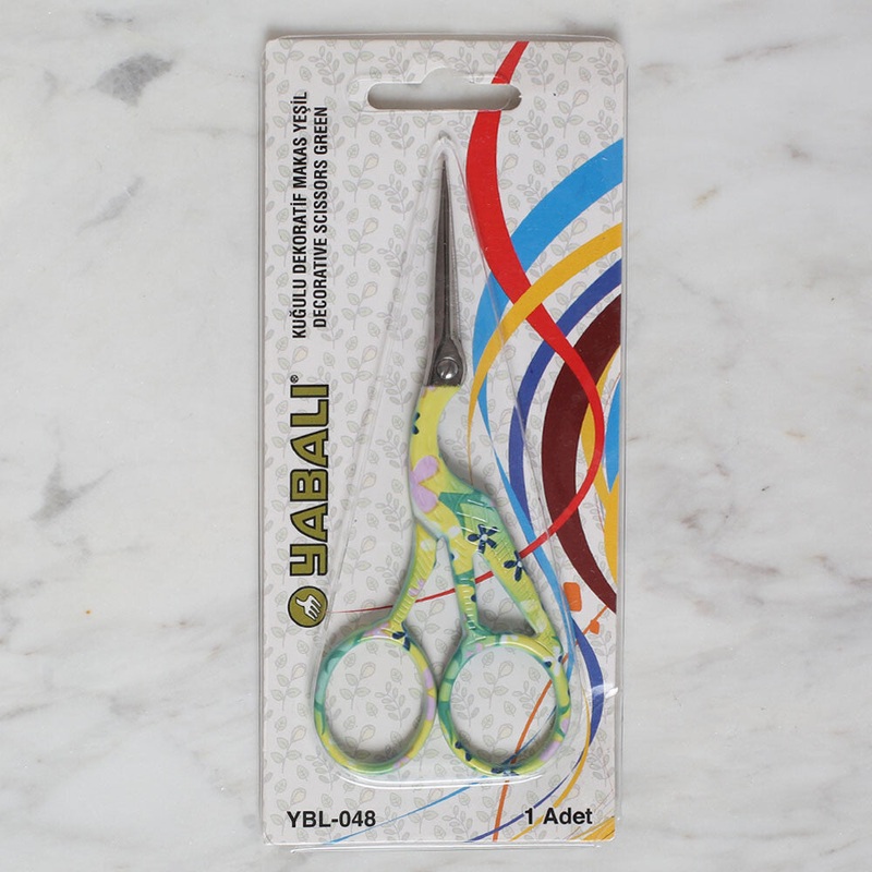 Yabal Swan Shaped Decorative Embroidery Scissors, Green -YBL-048