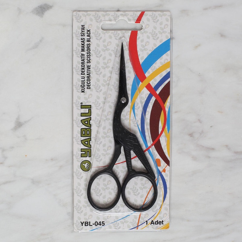 Yabal Yabal Swan Shaped Decorative Scissors, Black -YBL-045