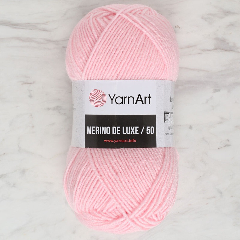 Yarnart Merino de Luxe / 50 Yarn, Baby Pink – 217