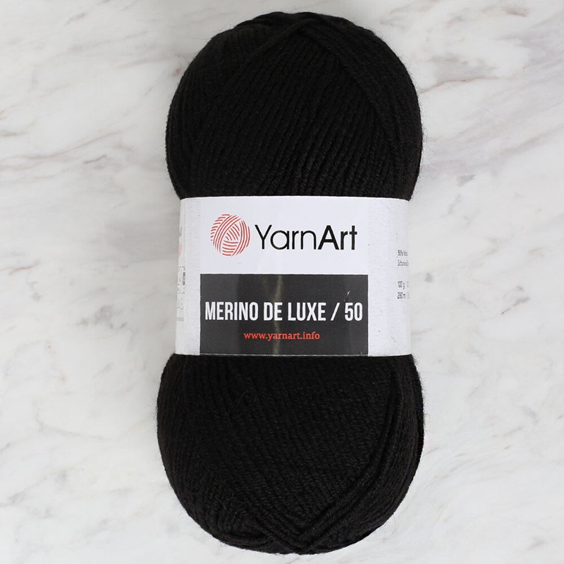 Yarnart Merino de Luxe / 50 Yarn, Black – 585