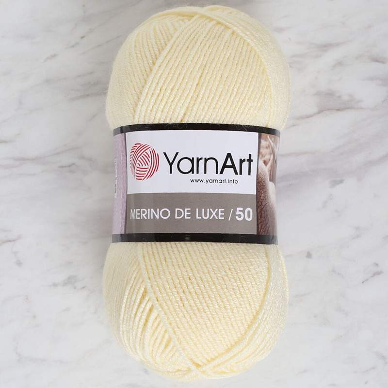 Yarnart Merino de Luxe / 50 Yarn, Light Yellow – 7003